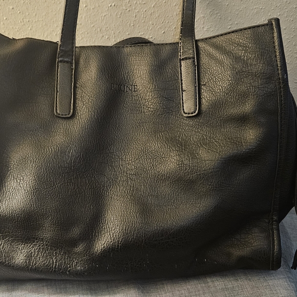 Prune Studded Black Leather Bag - Picture 6 of 9